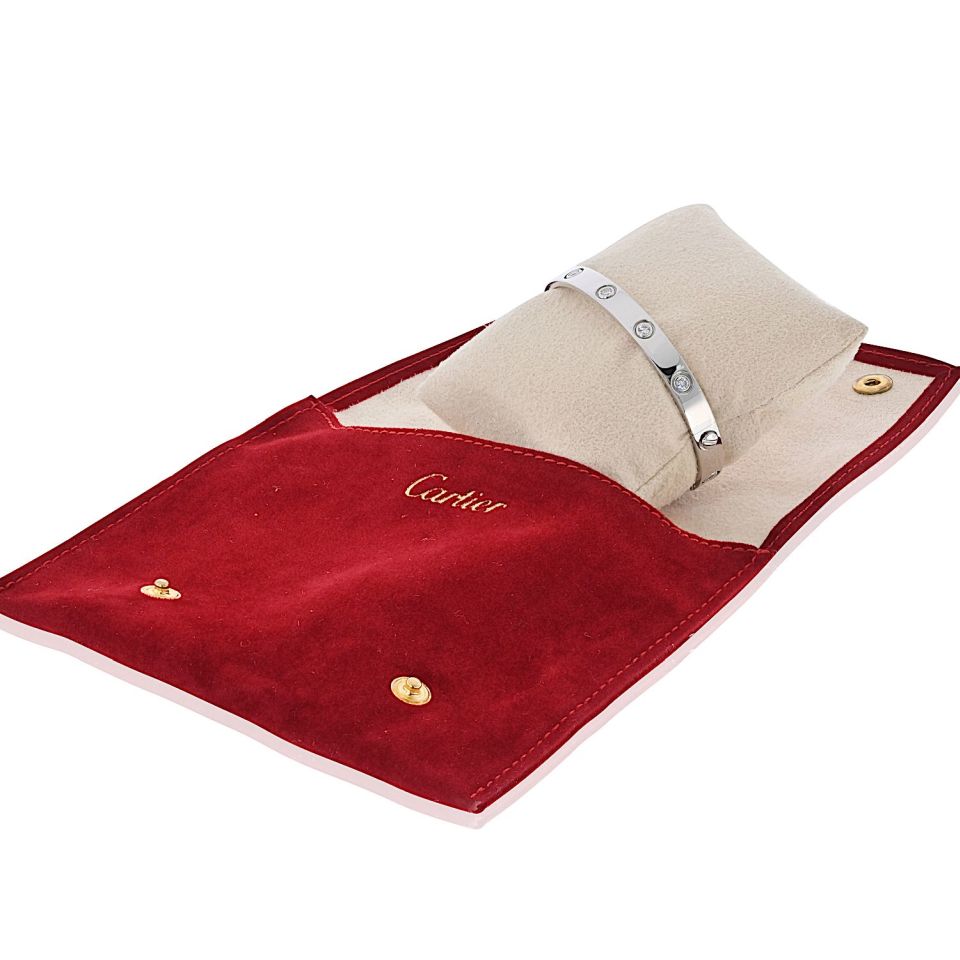Cartier Love 18K White Gold 10 Diamonds Size 17 Bracelet — view 3 — Laura Milman New York