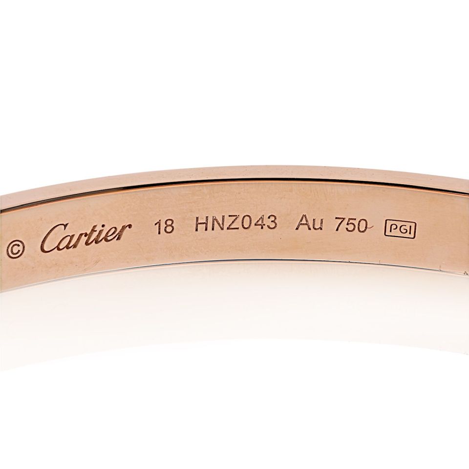 Cartier Love 18K Rose Gold Size 18 Bracelet — view 4 — Laura Milman New York