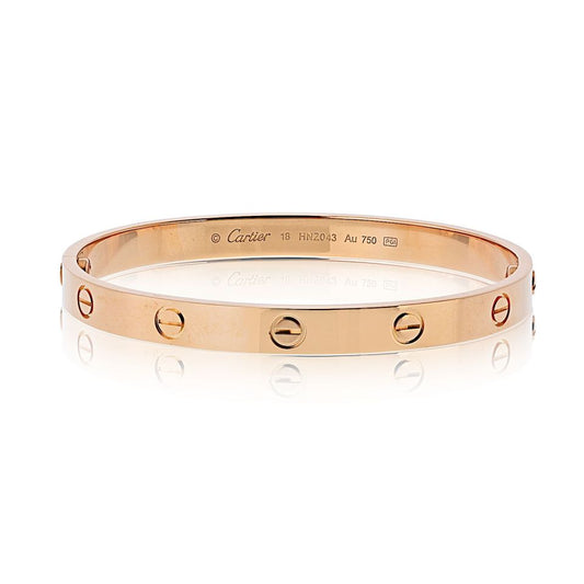 Pre-Owned Cartier Love 18K Rose Gold Size 18 Bracelet - Cartier Bracelet