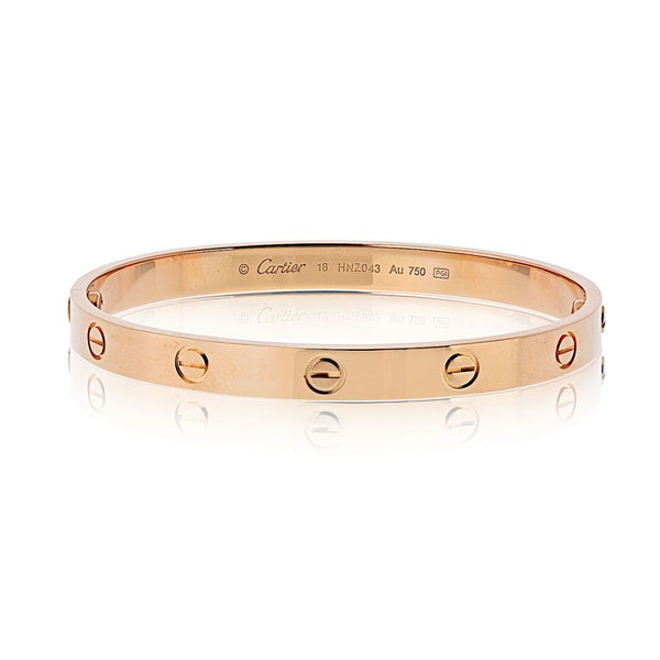 Pre-Owned Cartier Love 18K Rose Gold Size 18 Bracelet - Cartier Bracelet