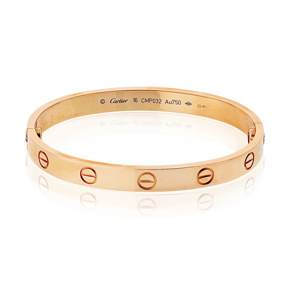 Pre-Owned Cartier Love 18K Rose Gold Size 16 Bracelet view 2 - Cartier — Laura Milman New York