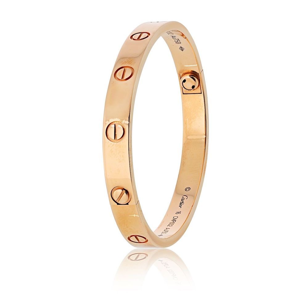 Pre-Owned Cartier Love 18K Rose Gold Size 16 Bracelet view 3 - Cartier — Laura Milman New York
