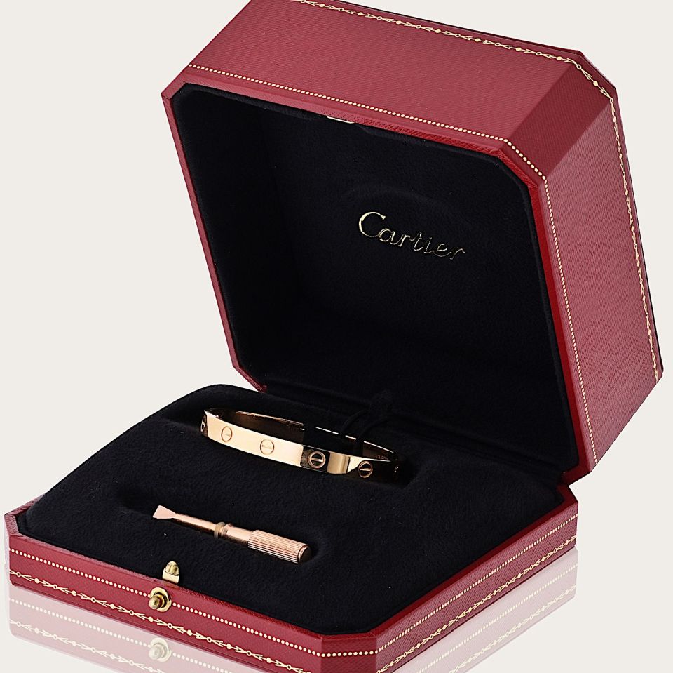 Pre-Owned Cartier Love 18K Rose Gold Size 16 Bracelet view 5 - Cartier — Laura Milman New York