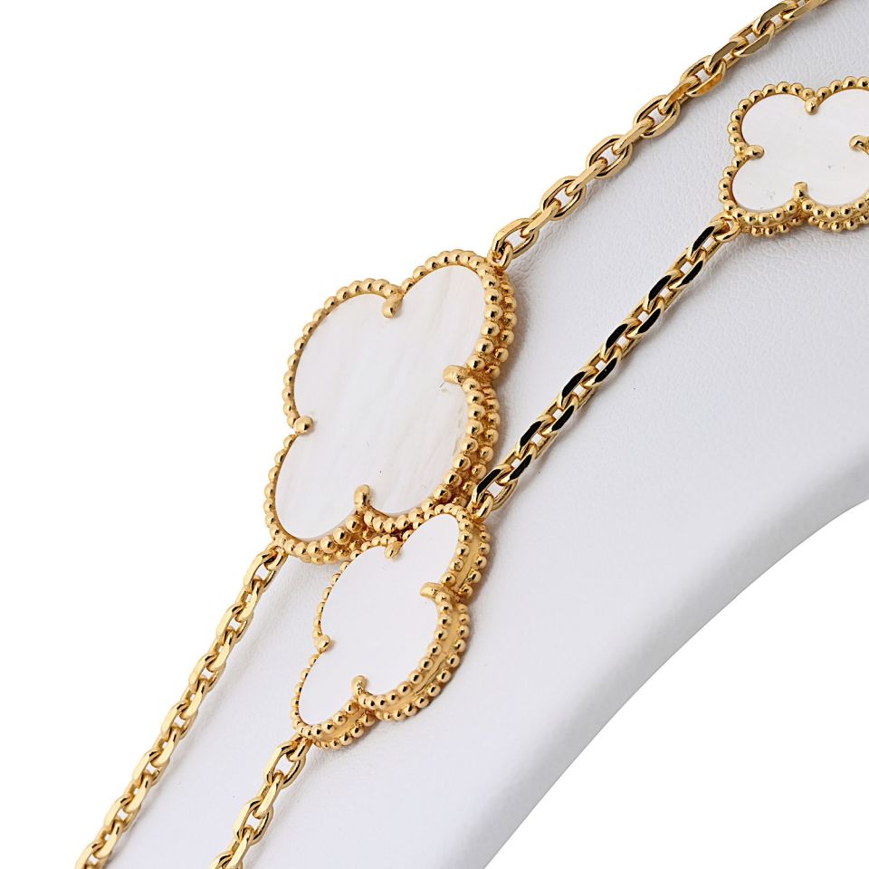 Van Cleef & Arpels 18K Yellow Gold 16 Motif Magic Alhambra Necklace — view 4 — Laura Milman New York