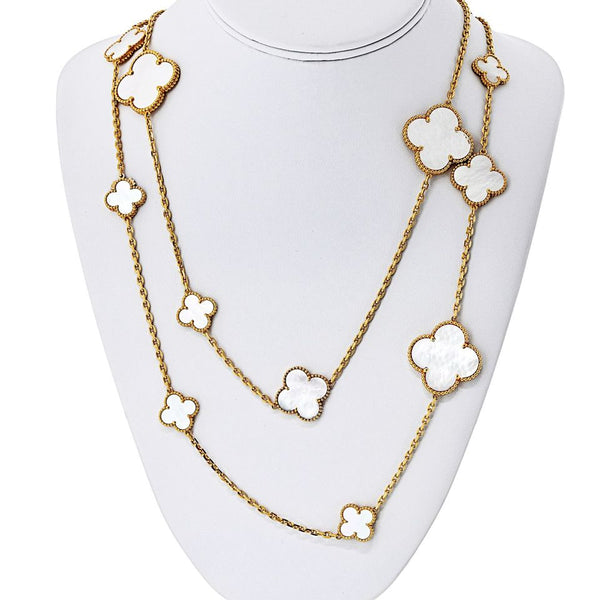 Van Cleef & Arpels 18K Yellow Gold 16 Motif Magic Alhambra Necklace