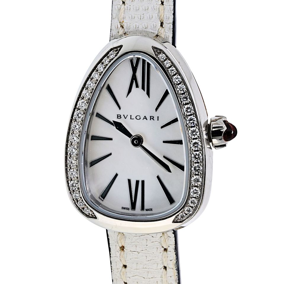 Pre-Owned Bvlgari Serpenti 18K White Gold Quartz, White Dial Diamond Ladies Watch view 2 - Bvlgari — Laura Milman New York