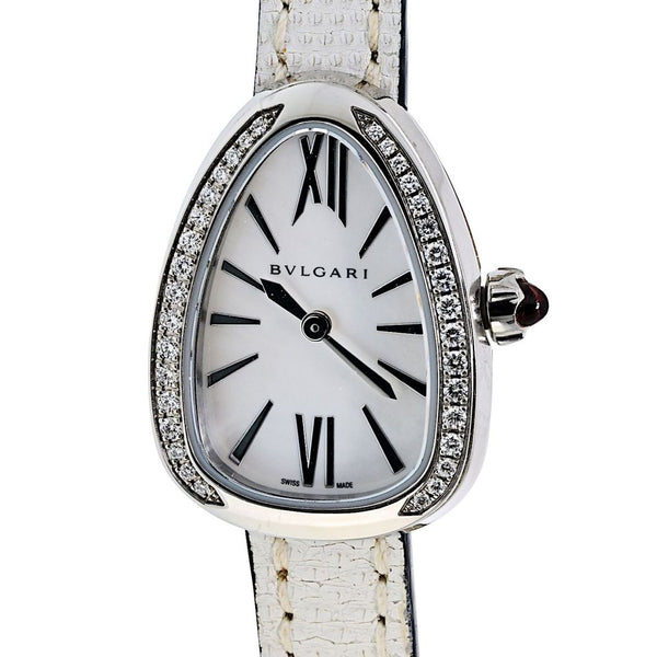 Pre-Owned Bvlgari Serpenti 18K White Gold Quartz, White Dial Diamond Ladies Watch view 2 - Bvlgari