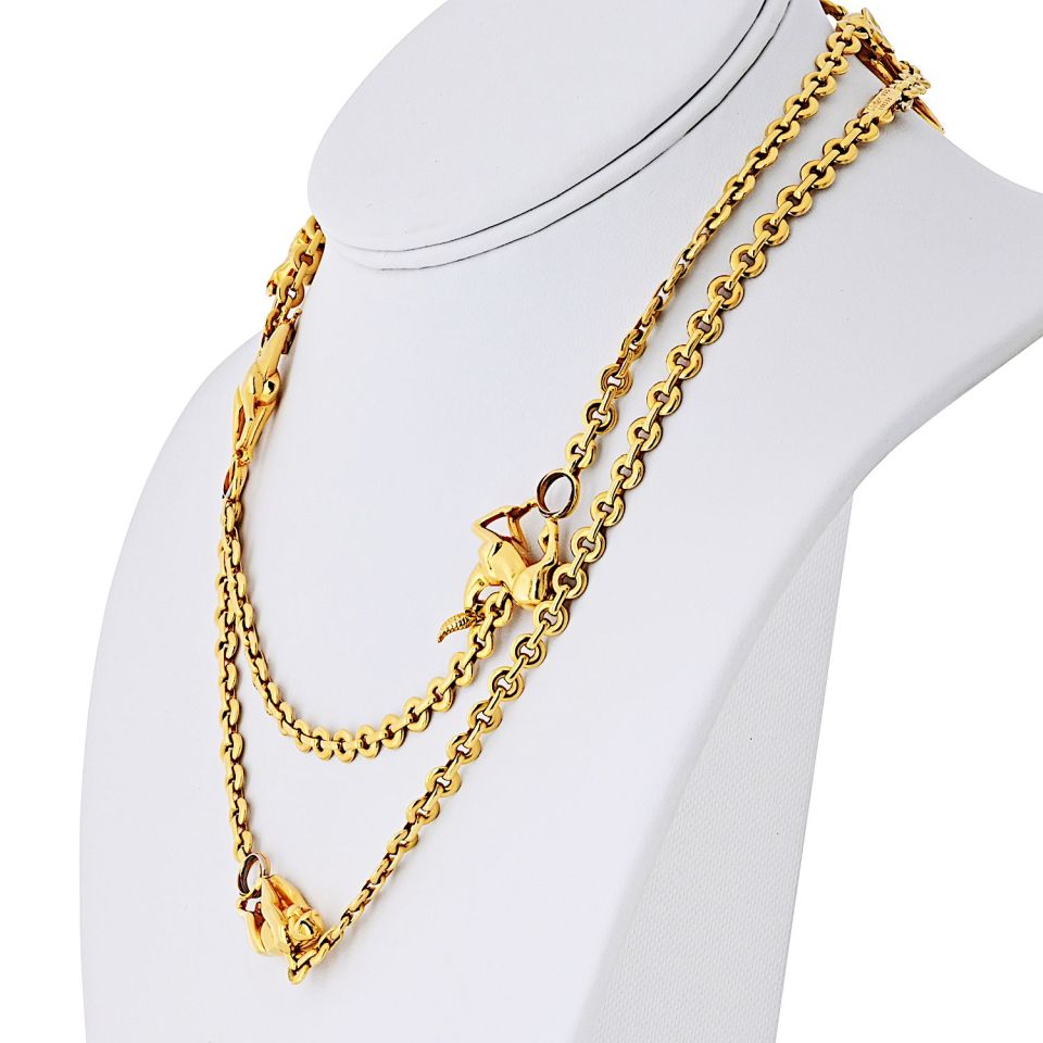 Cartier 18K Yellow Gold 5 Animal 33 Inches Necklace — view 2 — Laura Milman New York