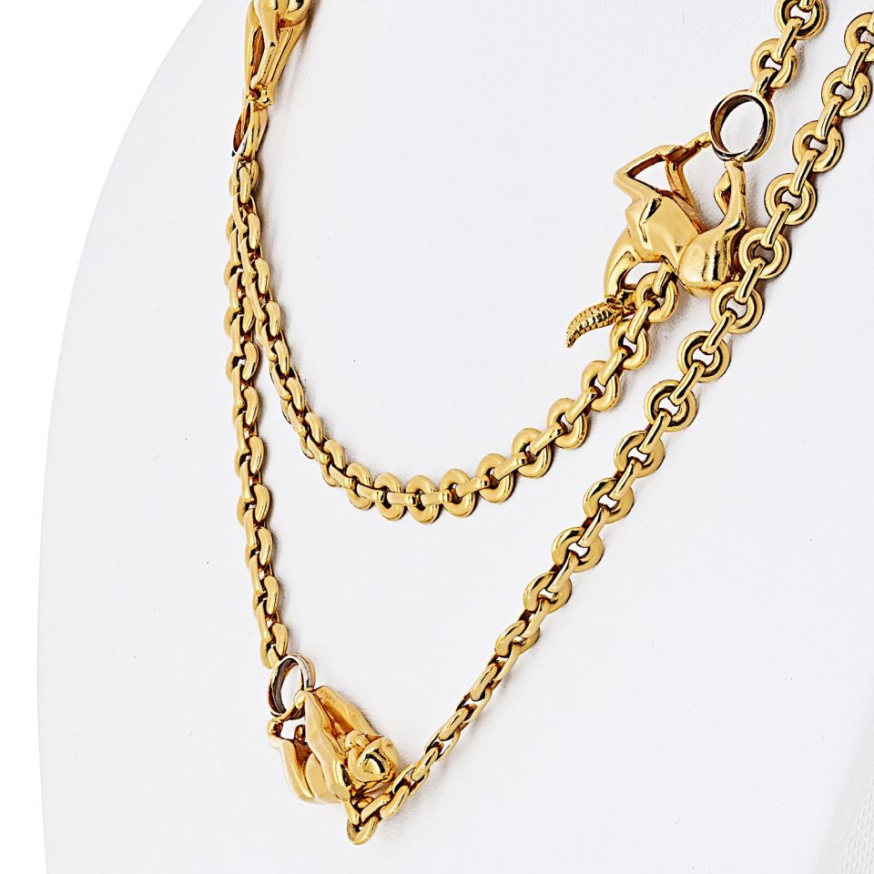 Cartier 18K Yellow Gold 5 Animal 33 Inches Necklace — view 4 — Laura Milman New York