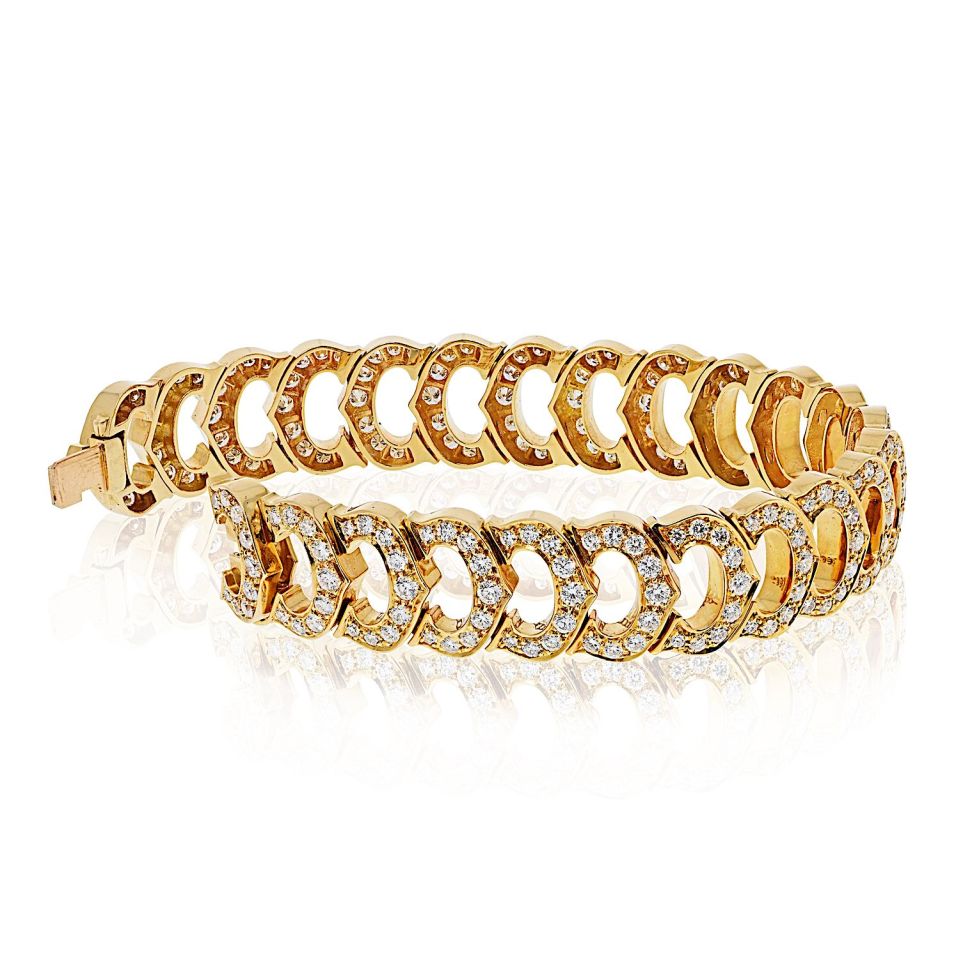 Cartier 18K Yellow Gold C De Cartier Full Diamond Ladies Bracelet — view 2 — Laura Milman New York