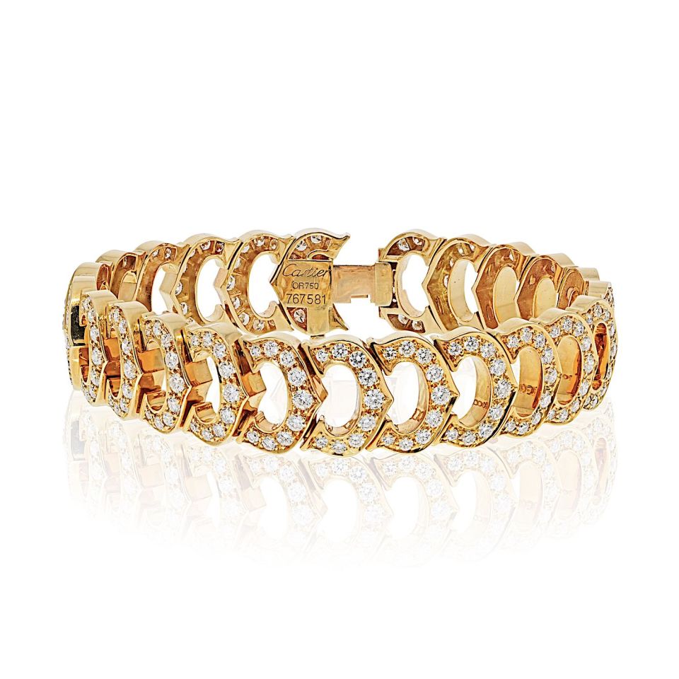 Cartier 18K Yellow Gold C De Cartier Full Diamond Ladies Bracelet — Laura Milman New York