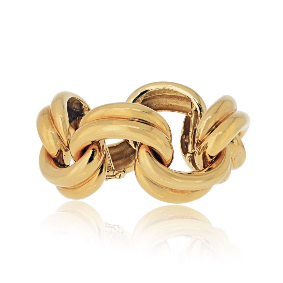 Tiffany & Co. 18K Yellow Gold 1970's Open Link Drapes Bracelet — Laura Milman New York