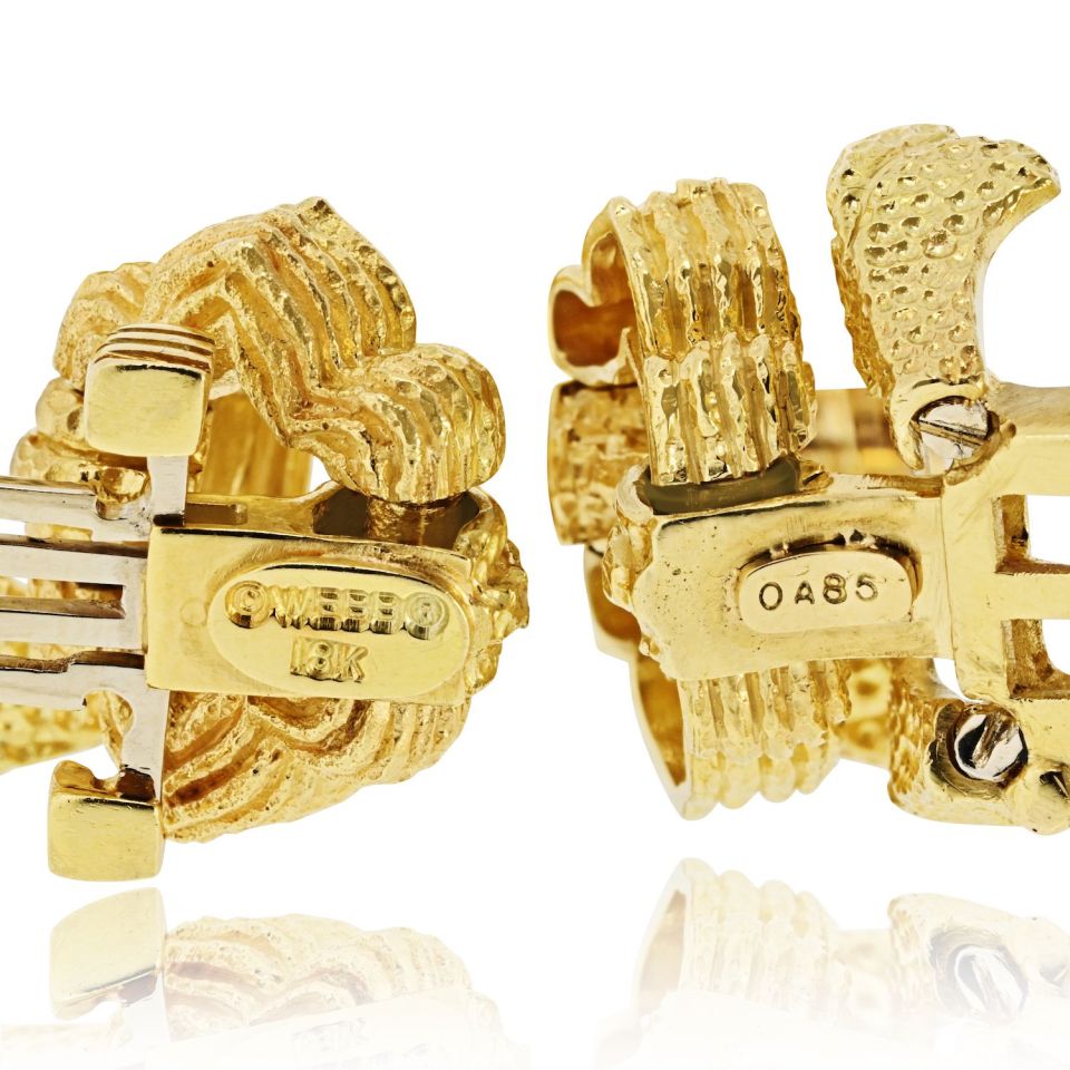 David Webb 18K Yellow Gold Rock Crystal Open Link Bracelet — view 5 — Laura Milman New York