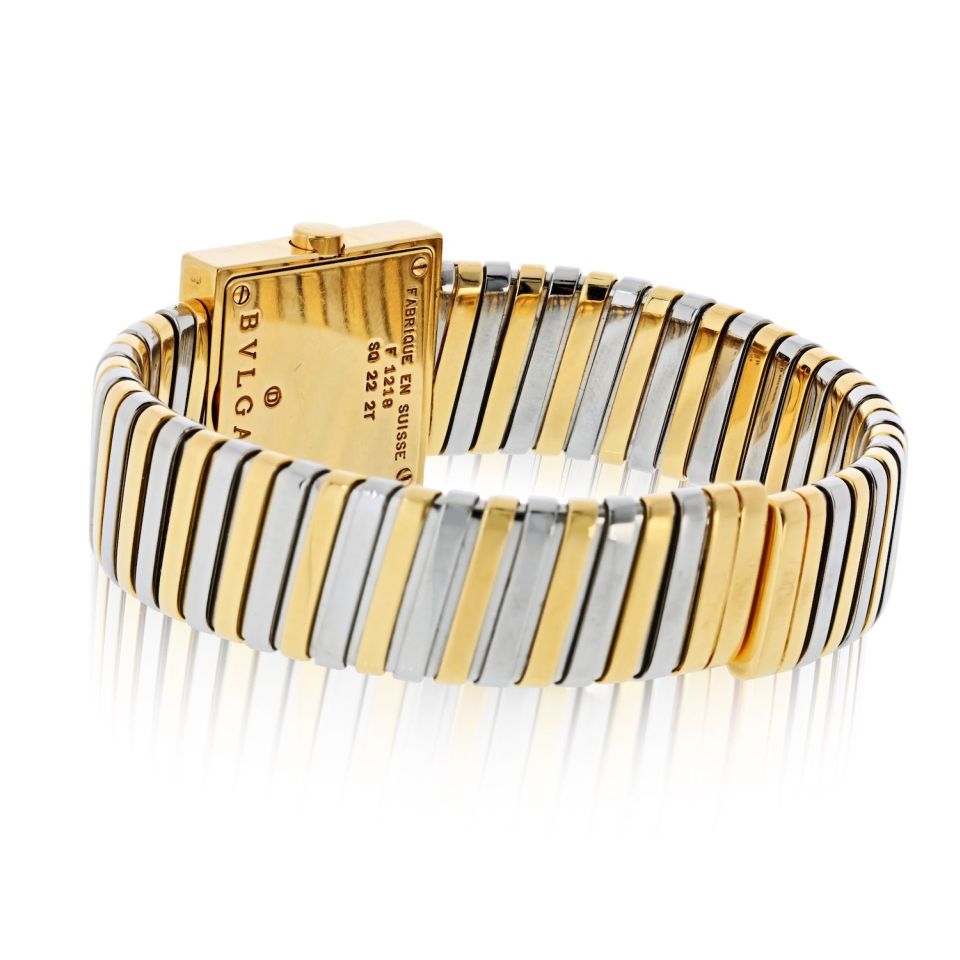 Pre-Owned Bvlgari Quadrato Bvlgari Quadrato 22mm Square Dial F1218 SQ 22 2T Watch Watch view 3 - Bvlgari — Laura Milman New York