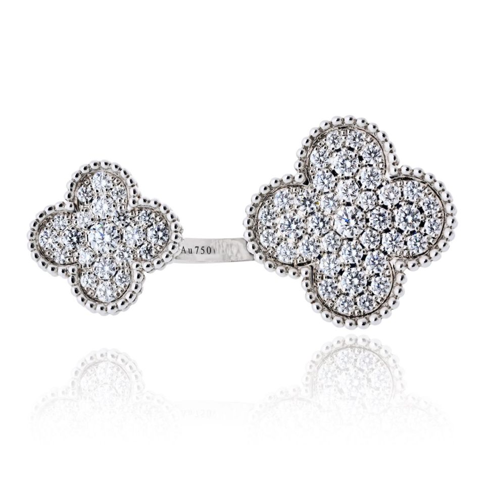 Van Cleef & Arpels 18K White Gold Magic Diamond In Between The Fingers Ring — Laura Milman New York