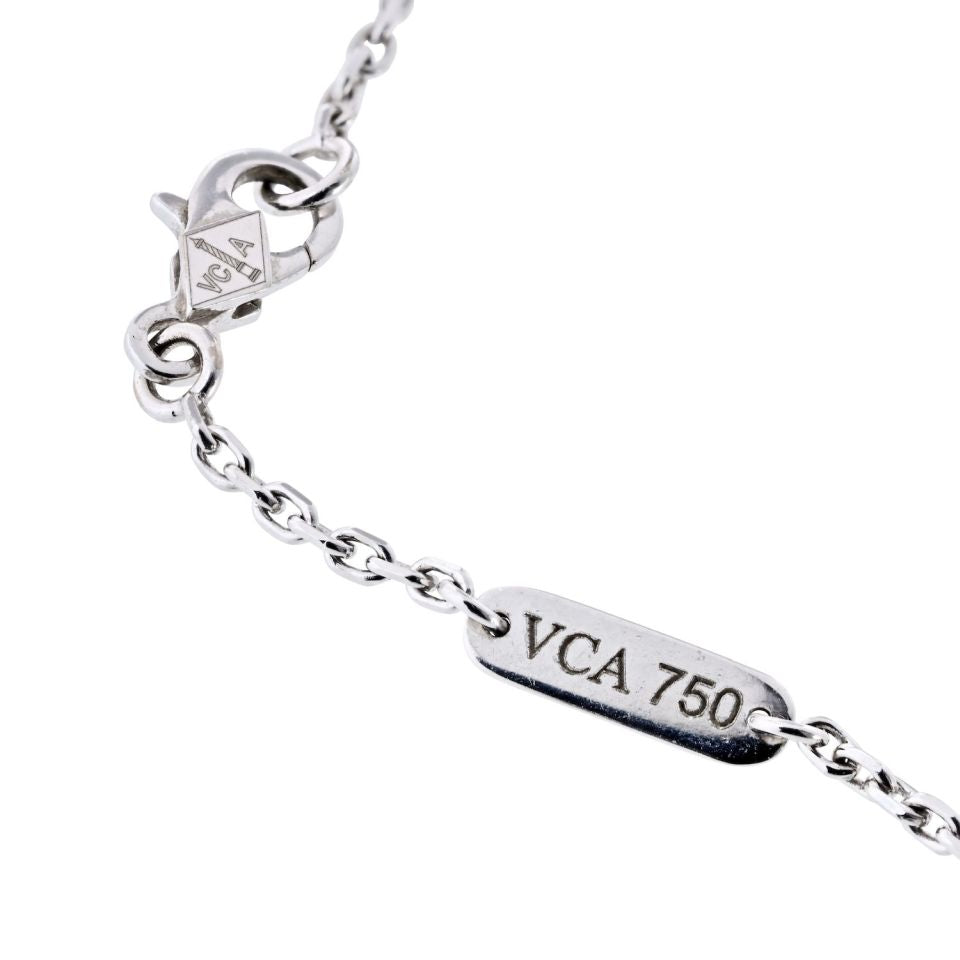 Van Cleef & Arpels 18K White Gold Grey Mother Of Pearl Butterfly Necklace — view 4 — Laura Milman New York