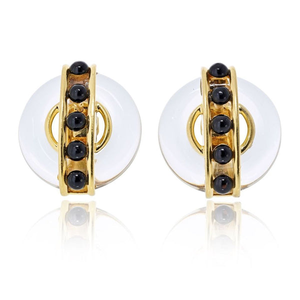 Cartier 18K Yellow Gold Aldo Cipullo 1973 Rock Crystal Earrings