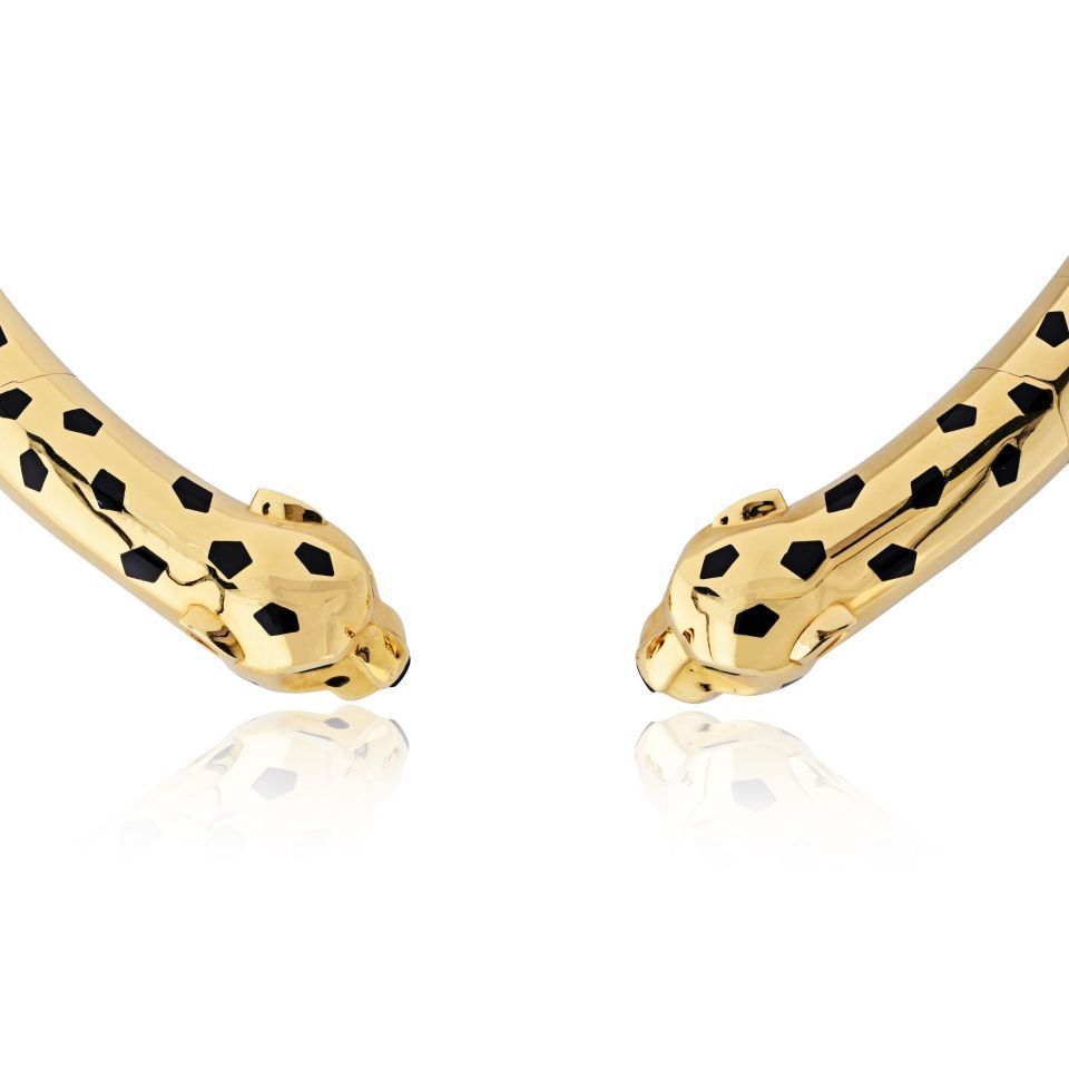 Cartier Panthere 18K Yellow Gold Double Spotted Collar Necklace — view 3 — Laura Milman New York