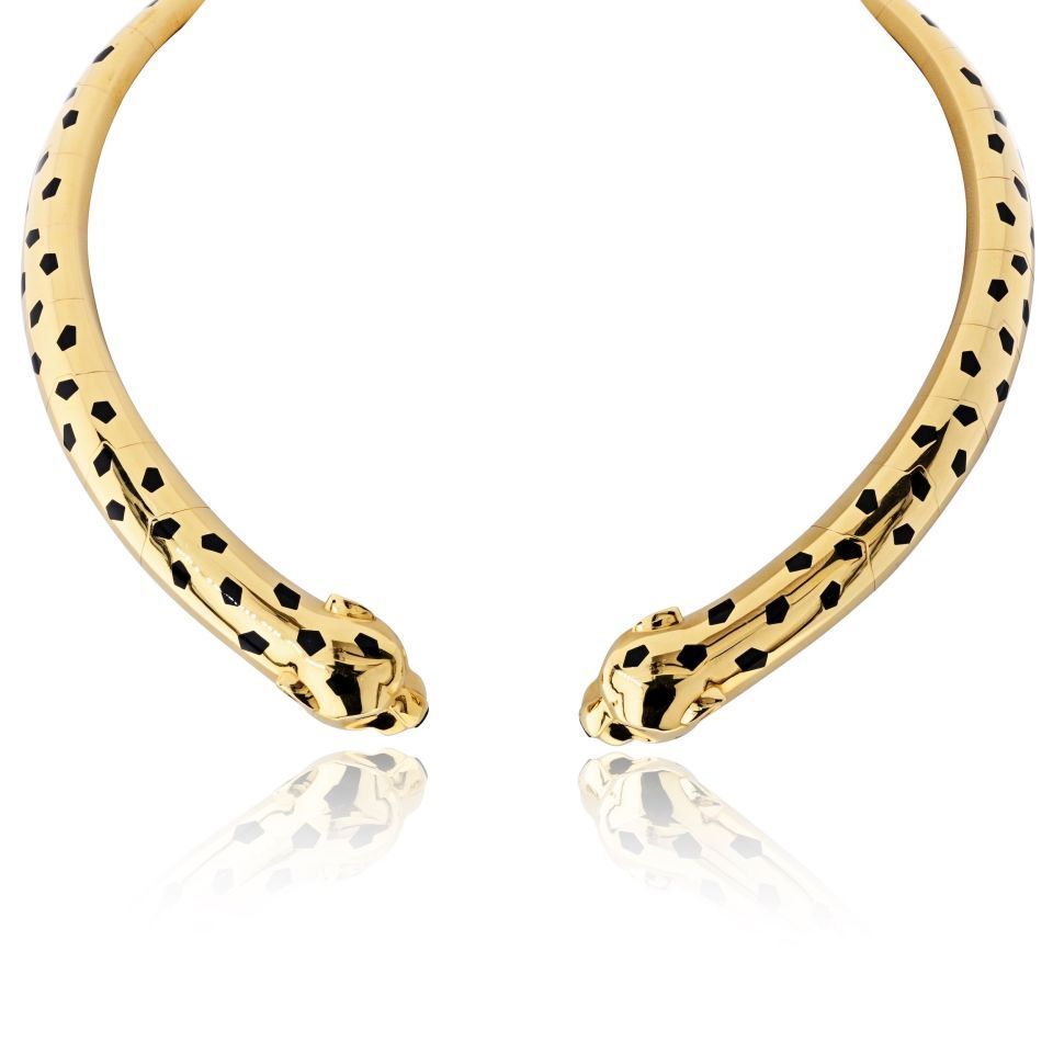 Cartier Panthere 18K Yellow Gold Double Spotted Collar Necklace — Laura Milman New York