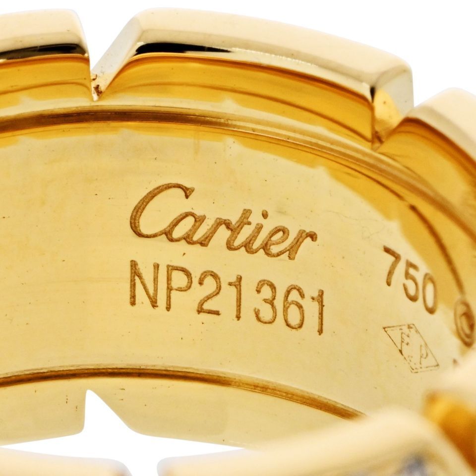 Cartier Tank Francaise 18K Yellow Gold 2.00cttw Round Diamond 11mm Wide Ring — view 5 — Laura Milman New York