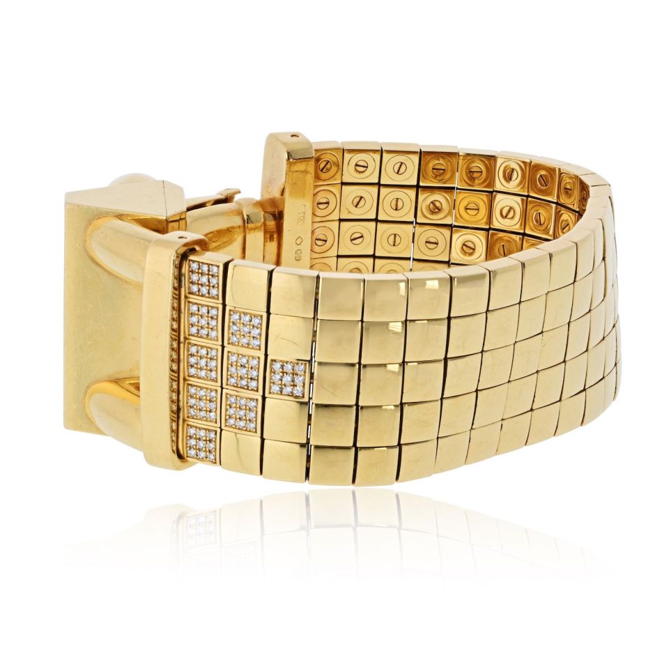 Pre-Owned Van Cleef & Arpels Cadenas 18K Yellow Gold Diamond Five Row Ladies Bracelet Watch view 3 - Van Cleef & Arpels — Laura Milman New York