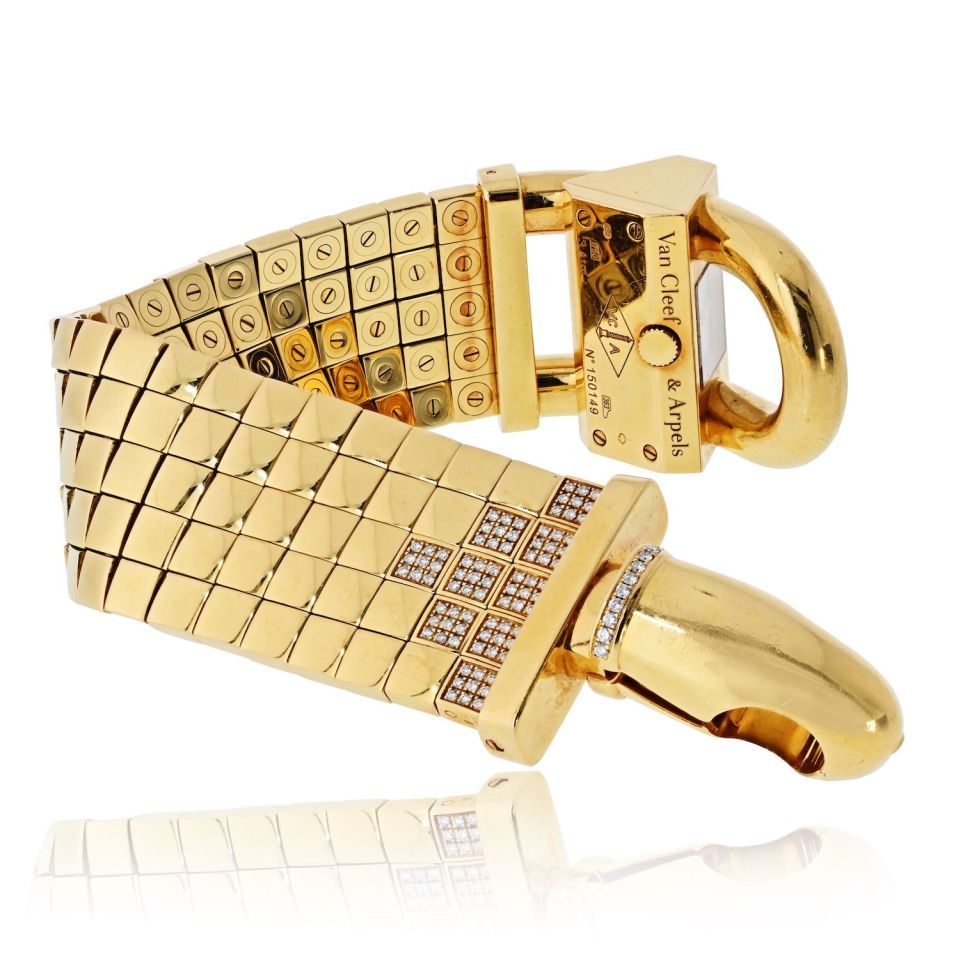 Pre-Owned Van Cleef & Arpels Cadenas 18K Yellow Gold Diamond Five Row Ladies Bracelet Watch view 4 - Van Cleef & Arpels — Laura Milman New York