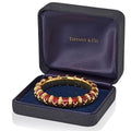 Pre-Owned Tiffany & Co. Schlumberger 18K Yellow Gold Vintage Croisillon Red Enamel Bracelet view 5 - Tiffany & Co.