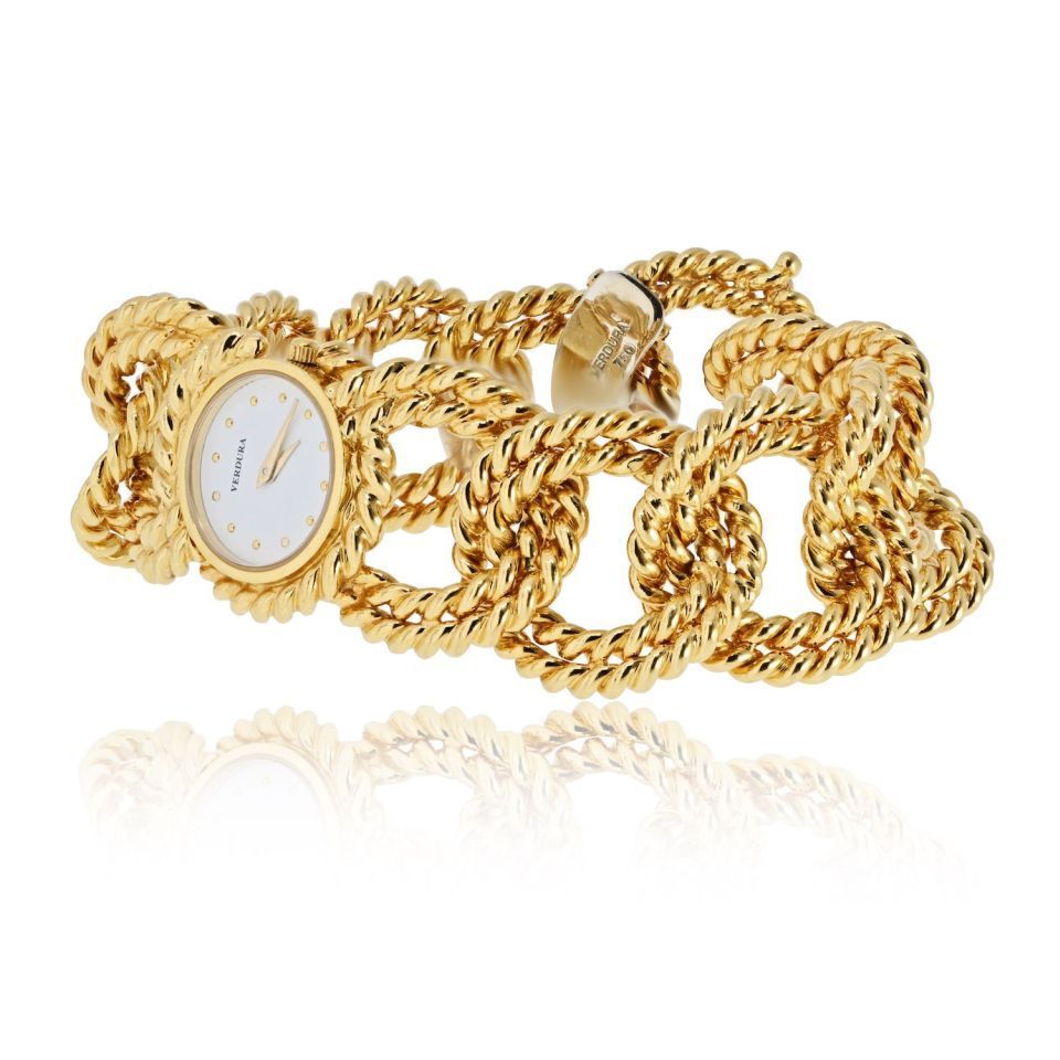 Pre-Owned Verdura 18K Yellow Gold Twisted Rope Link Round Dial Watch view 2 - Verdura — Laura Milman New York