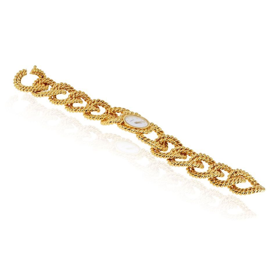 Pre-Owned Verdura 18K Yellow Gold Twisted Rope Link Round Dial Watch view 3 - Verdura — Laura Milman New York