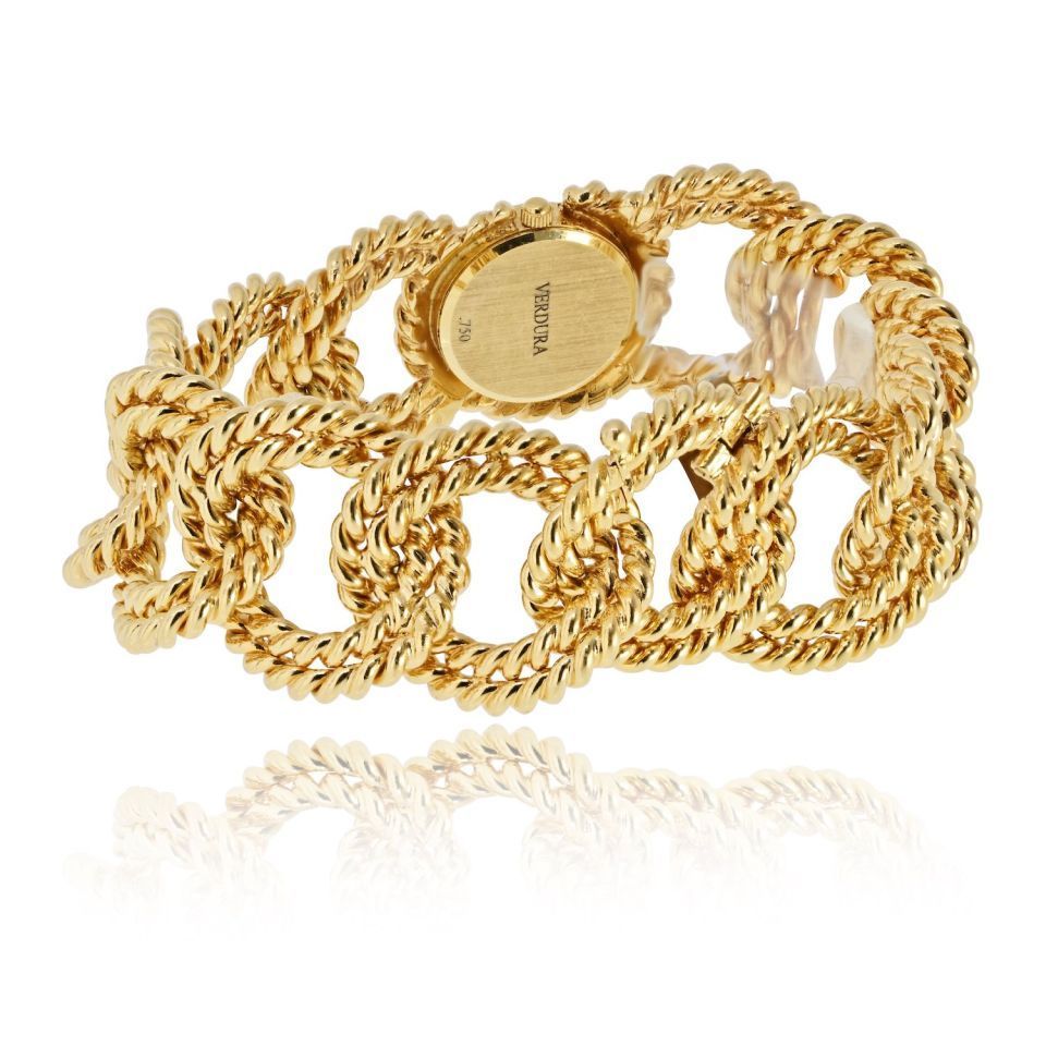 Pre-Owned Verdura 18K Yellow Gold Twisted Rope Link Round Dial Watch view 4 - Verdura — Laura Milman New York