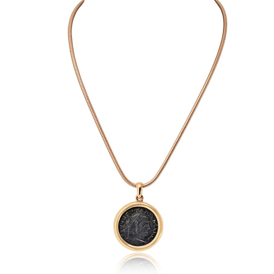 Bvlgari 18K Yellow Gold Monete Carthago-Severus Ad 305-306 Necklace — Laura Milman New York
