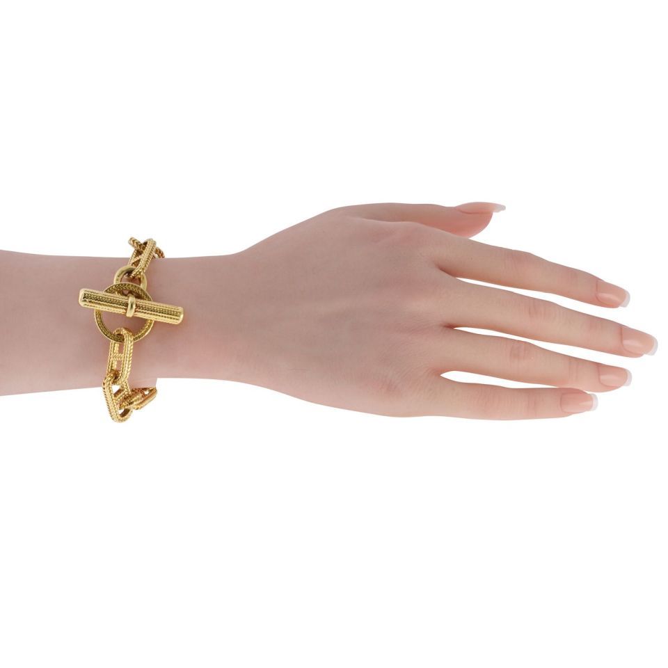Hermès Toggle 18K Yellow Gold Chain D'ancre Bracelet — view 5 — Laura Milman New York