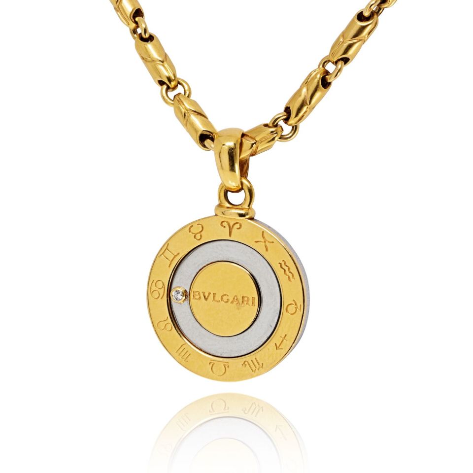 Bvlgari Zodiac Kingdom Coin Style Horoscope Pendant — view 3 — Laura Milman New York