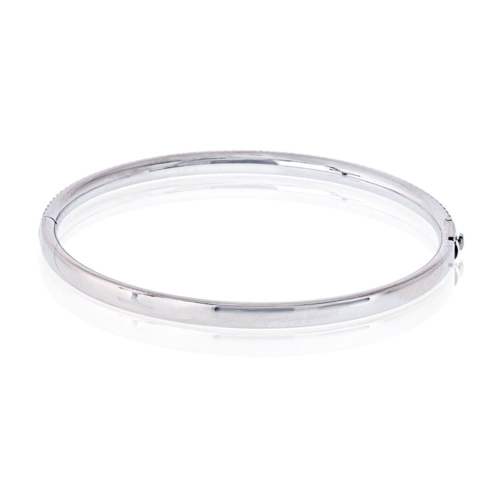 Tiffany & Co. 18K White Gold Diamond Metro Three Row Pave Bracelet — view 4 — Laura Milman New York