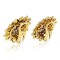 Pre-Owned Cartier 18K Yellow Gold Starburst Cluster Vintage Retro Diamond Earrings view 3 - Cartier