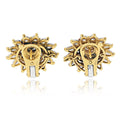 Pre-Owned Cartier 18K Yellow Gold Starburst Cluster Vintage Retro Diamond Earrings view 4 - Cartier