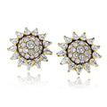 Pre-Owned Cartier 18K Yellow Gold Starburst Cluster Vintage Retro Diamond Earrings - Cartier Earrings