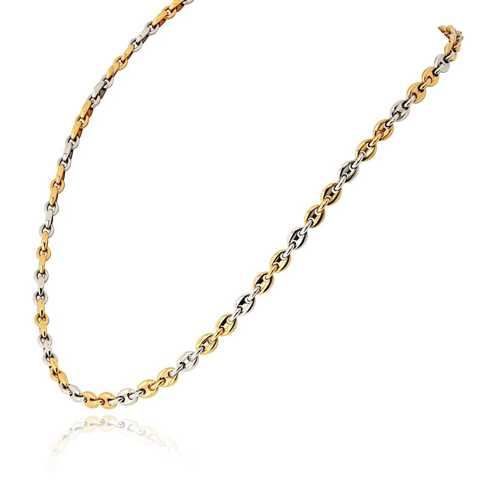Cartier 18K Two Tone Coffee Bean 16 Inch Made In Italy Necklace — view 2 — Laura Milman New York