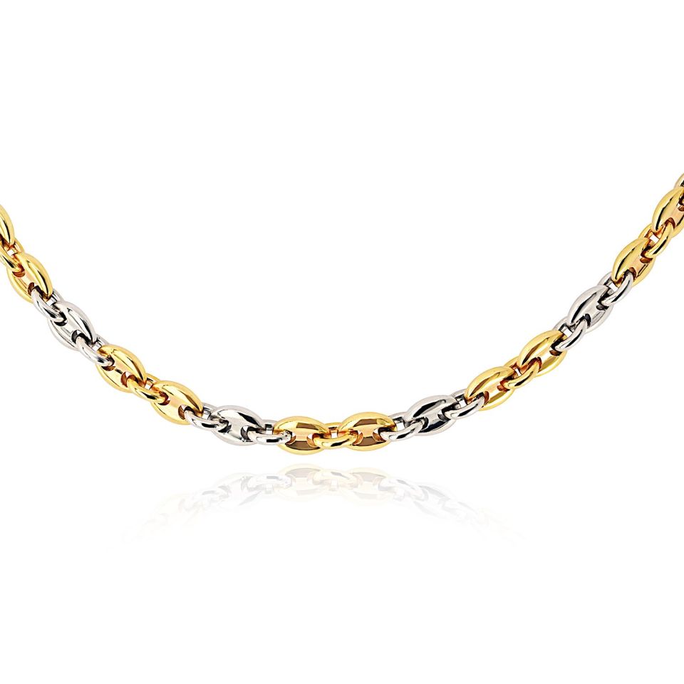 Cartier 18K Two Tone Coffee Bean 16 Inch Made In Italy Necklace — view 3 — Laura Milman New York