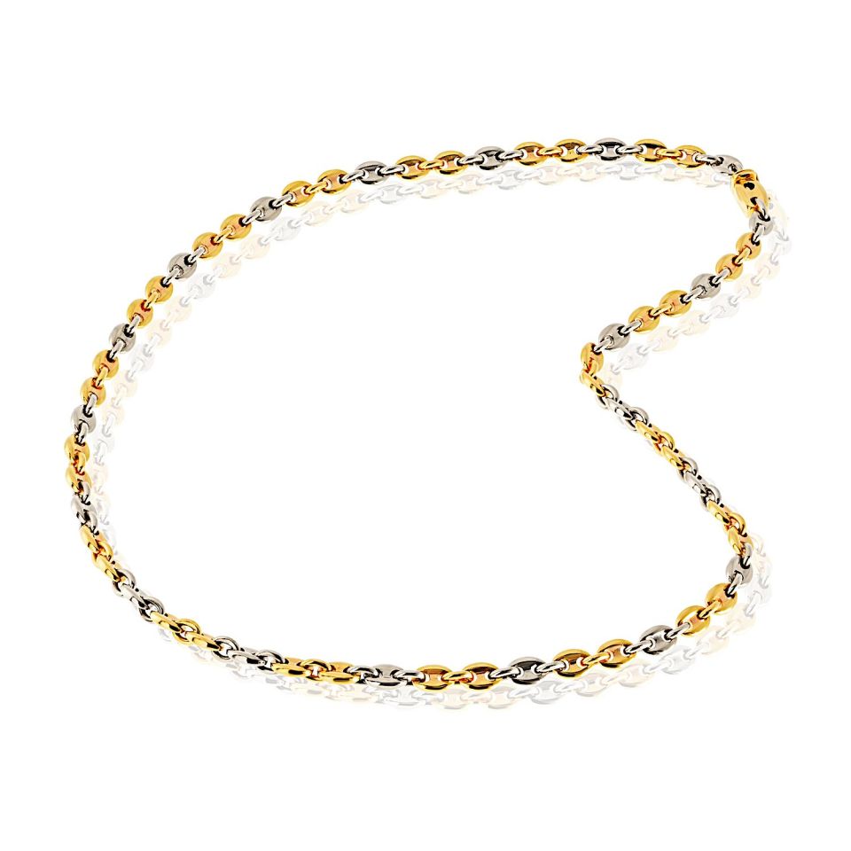 Cartier 18K Two Tone Coffee Bean 16 Inch Made In Italy Necklace — view 5 — Laura Milman New York