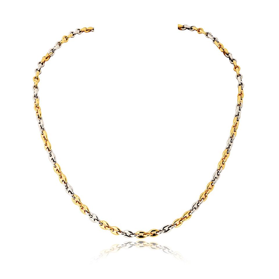 Cartier 18K Two Tone Coffee Bean 16 Inch Made In Italy Necklace — Laura Milman New York