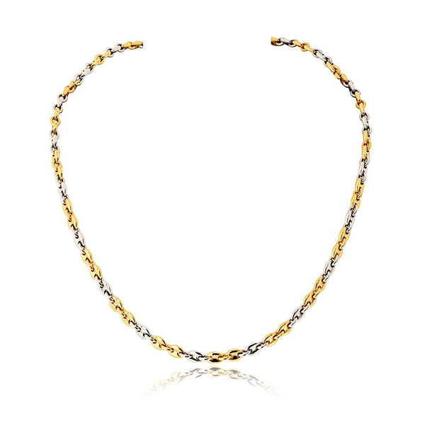 Cartier 18K Two Tone Coffee Bean 16 Inch Made In Italy Necklace
