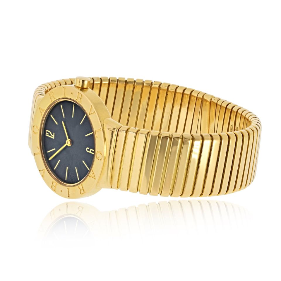 Pre-Owned Bvlgari 18K Yellow Gold Tubogas 30mm Dial Watch view 2 - Bvlgari — Laura Milman New York