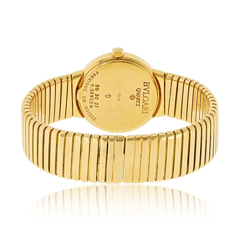 Pre-Owned Bvlgari 18K Yellow Gold Tubogas 30mm Dial Watch view 4 - Bvlgari — Laura Milman New York