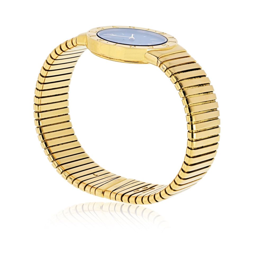 Pre-Owned Bvlgari 18K Yellow Gold Tubogas 30mm Dial Watch view 5 - Bvlgari — Laura Milman New York