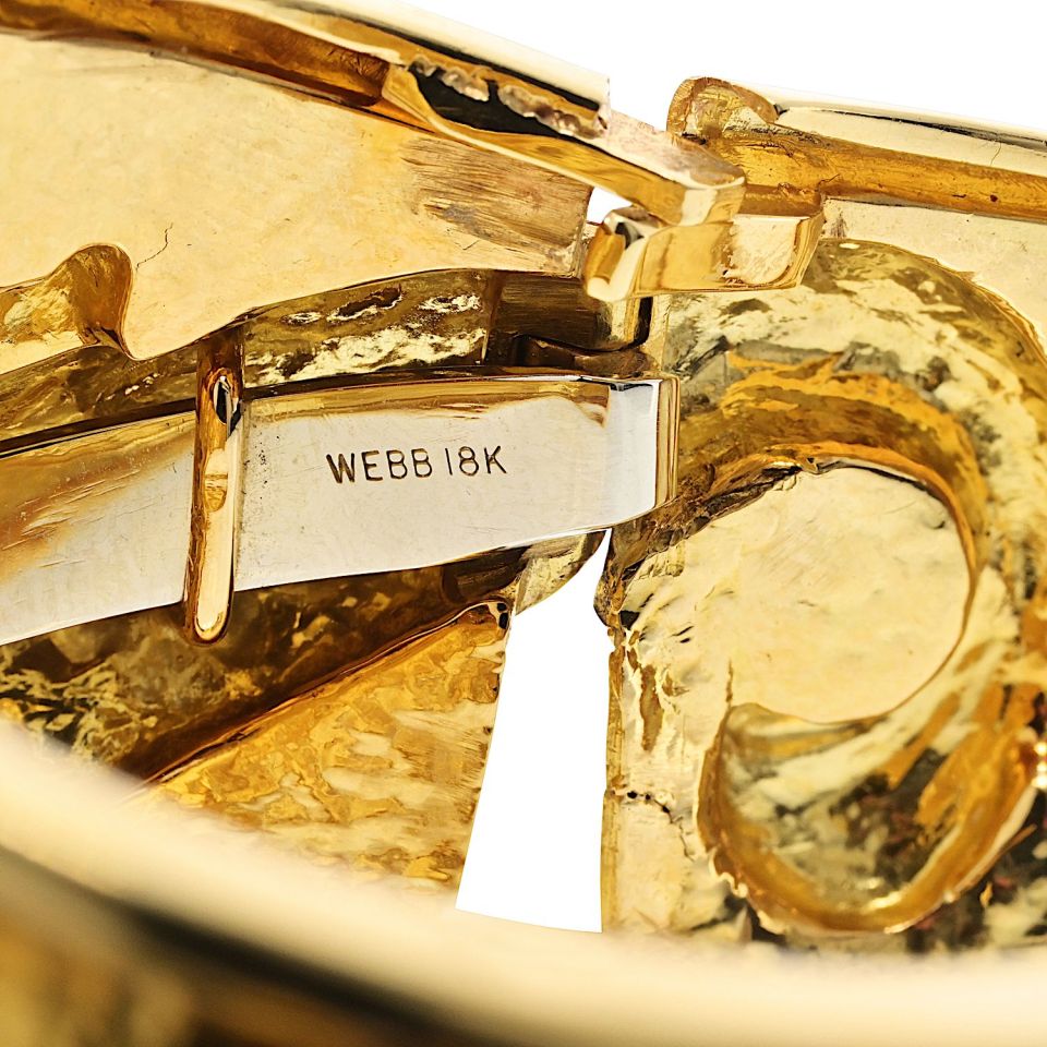 David Webb 18K Yellow Gold Double Fish With Ruby Eyes Bracelet — view 7 — Laura Milman New York