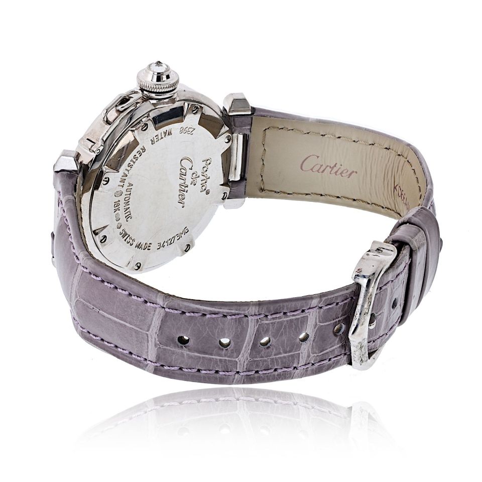 Pre-Owned Cartier Pasha 18K White Gold 32mm Dial Diamond Markers #2398 Watch view 3 - Cartier — Laura Milman New York
