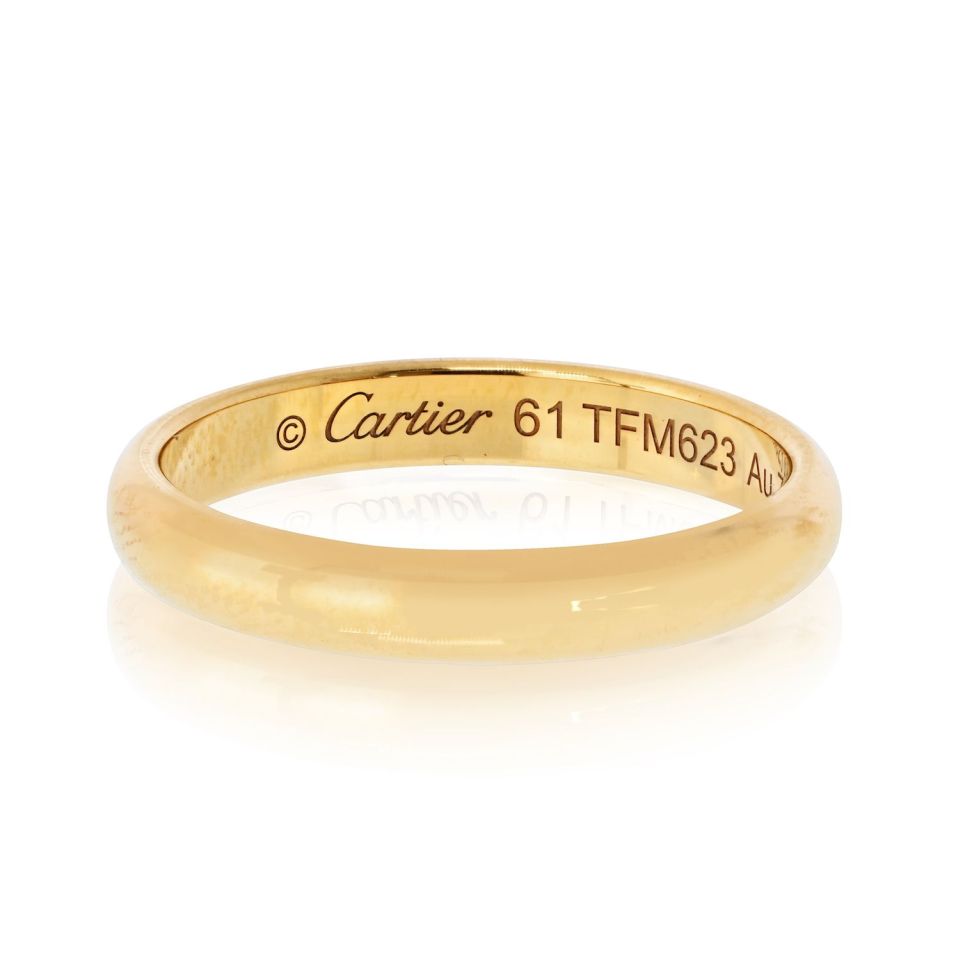 Cartier 18K Yellow Gold Classic Dome Eu 61 Wedding Band — Laura Milman New York