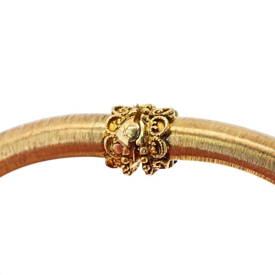 Ilias Lalaounis Vintage 18K Yellow Gold Double Ram Ruby Bracelet — view 8 — Laura Milman New York