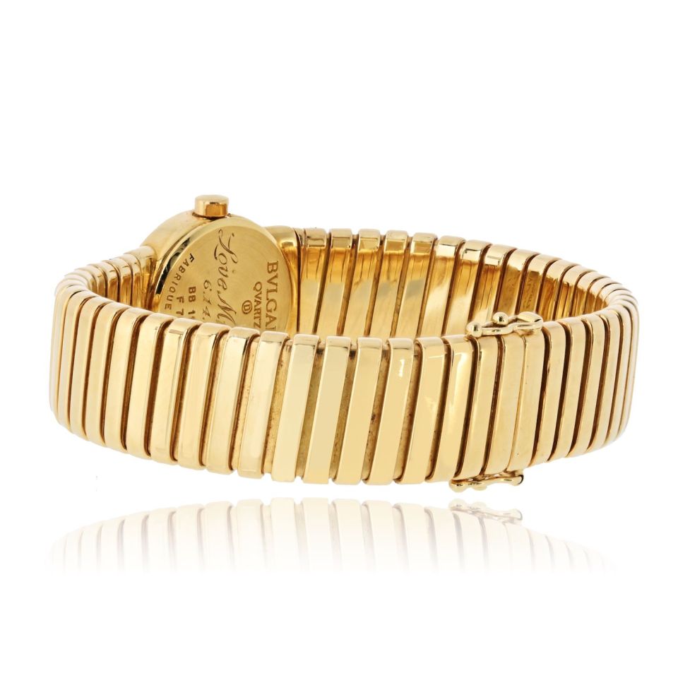 Pre-Owned Bvlgari 18K Yellow Gold BB 19 2T Quartz Watch view 3 - Bvlgari — Laura Milman New York